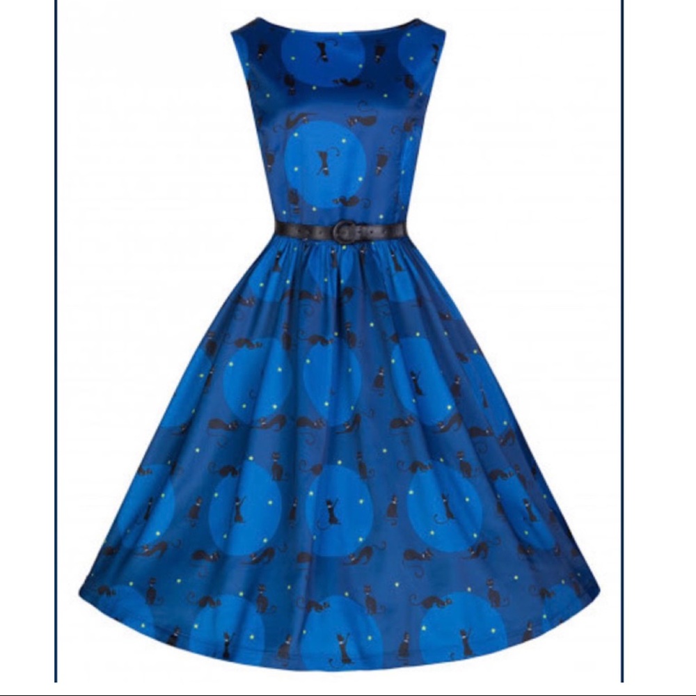 Liny Bop “Audrey” Swing Dress, Black Cat NWT 2X